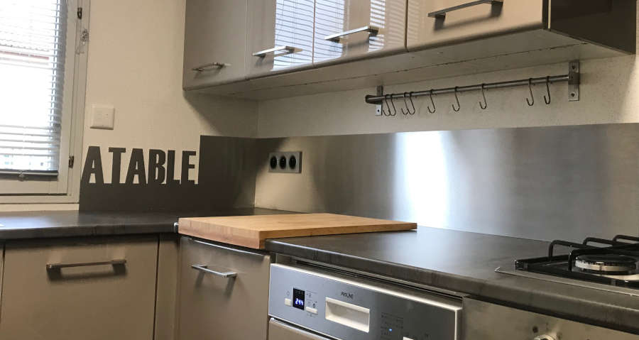 credence inox cuisine bois